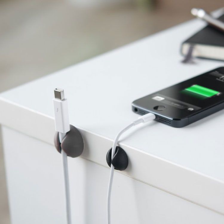 Kabelhållare Självhäftande sladdhållare CableDrop sladdhållare skrivbord