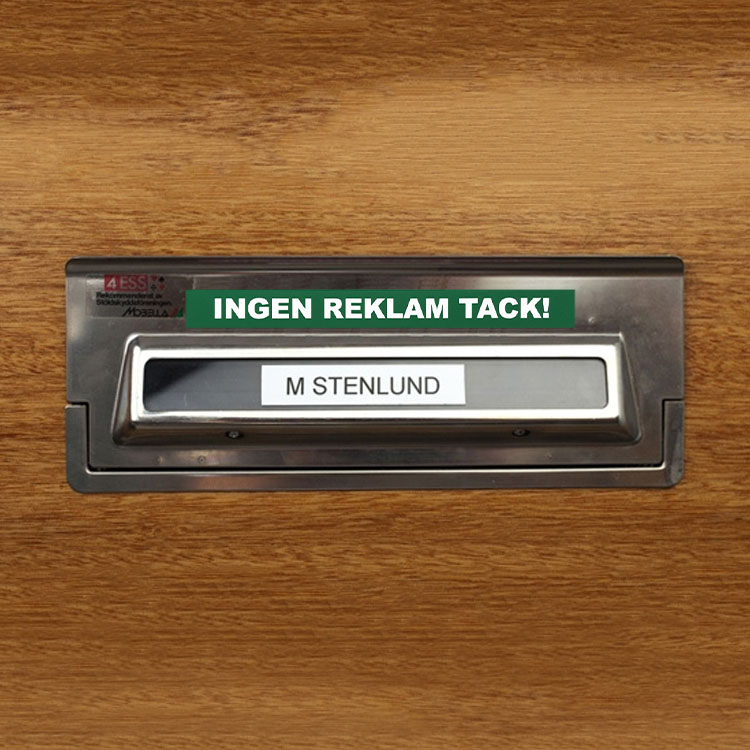 Magnetskylt Ingen Reklam Tack, Grön