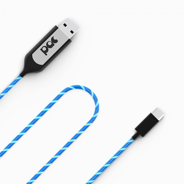 Läs mer om USB-kabel med synlig ström, USB-C Blå