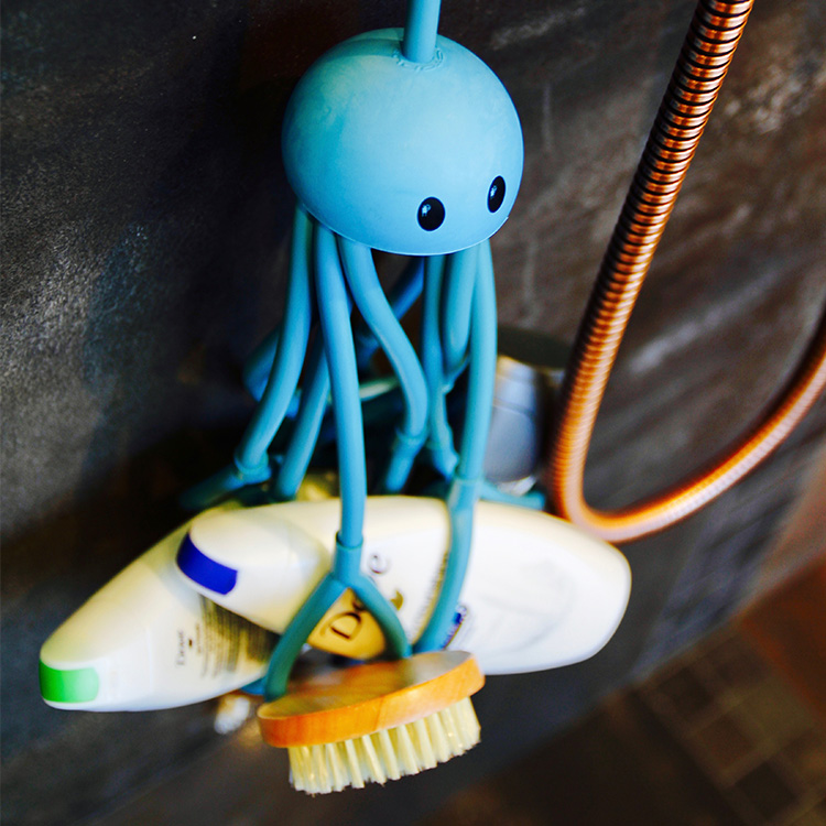 Läs mer om Schampo- och flaskhållare Octopus, Blå