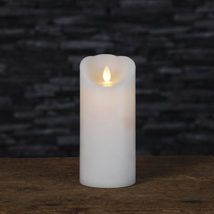 Blockljus med glimmande låga, 15 cm