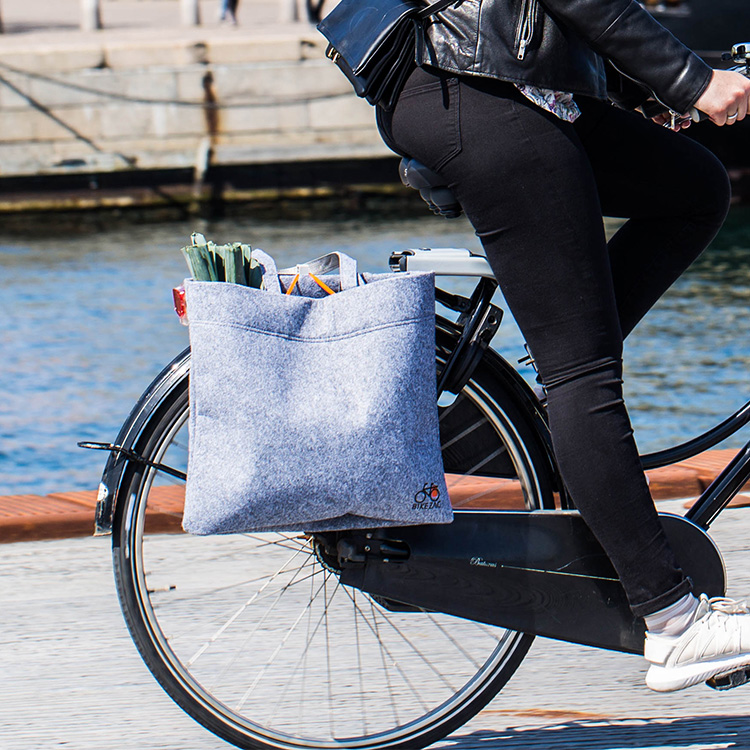 Shoppingkasse för cykeln Grå filt