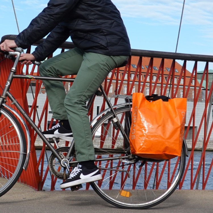 Shoppingkasse för cykeln Orange Plast