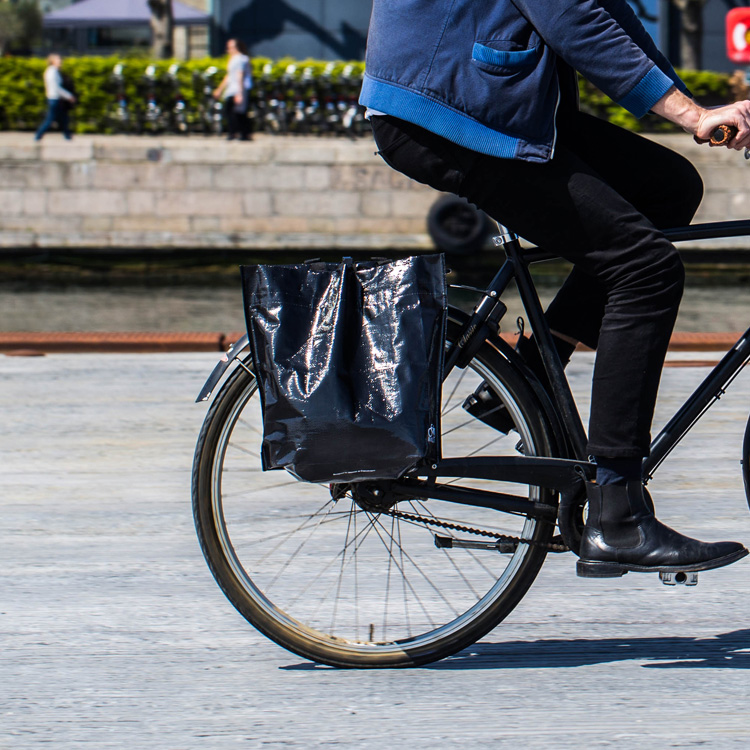 Shoppingkasse för cykeln, Blå Plast