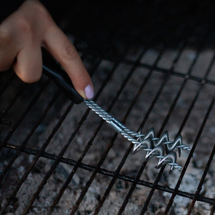 Liten grillborste i rostfritt stål