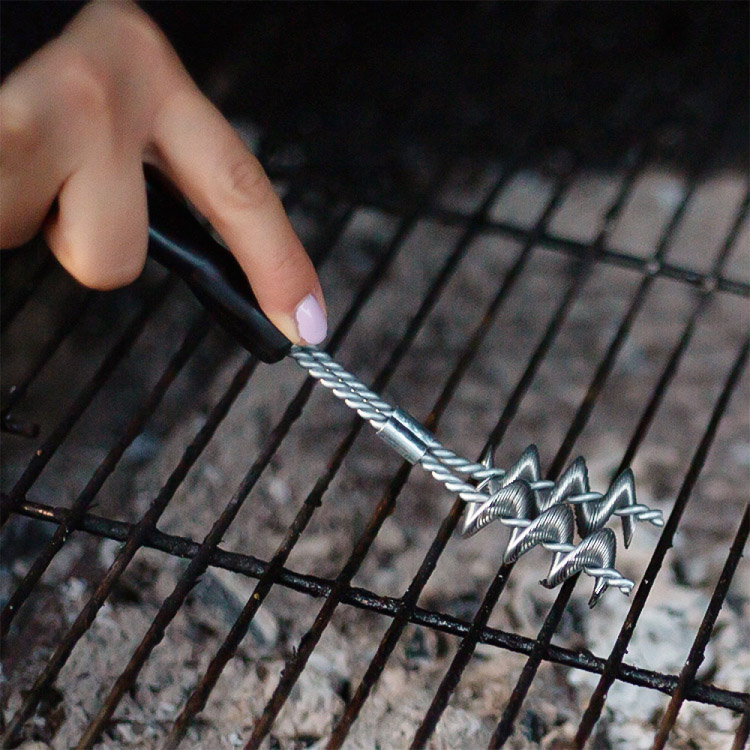 Liten grillborste i rostfritt stål