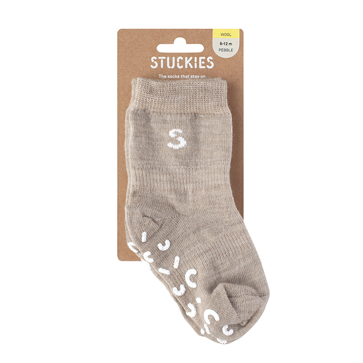 Smarta babysockor Stuckies Ull 1-pack Beige 16-18