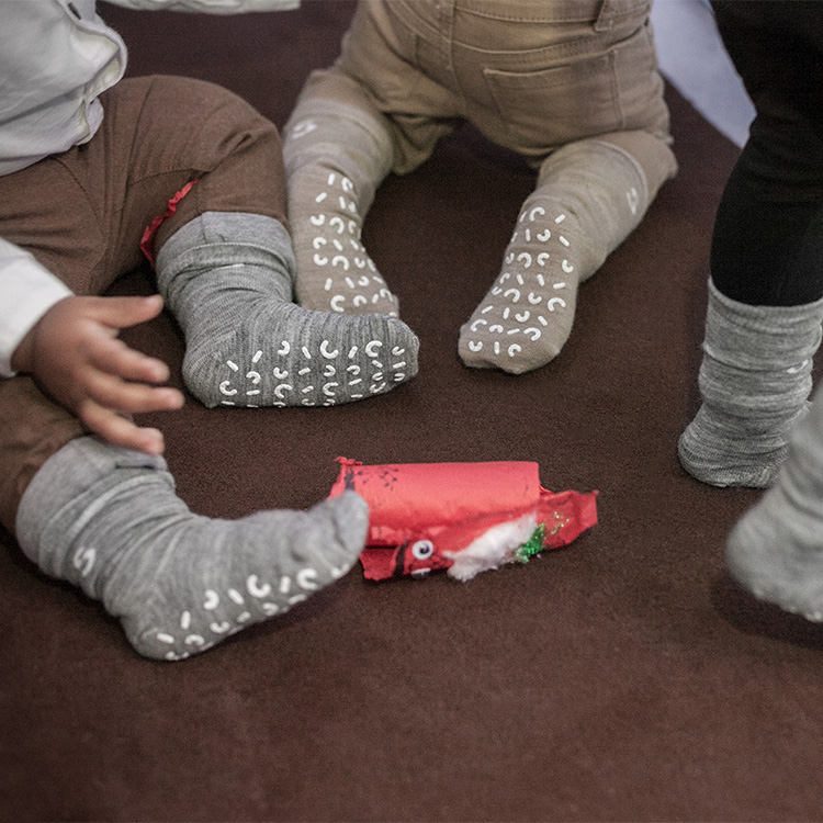 Smarta babysockor Stuckies Ull, 1-pack Grå 22-24