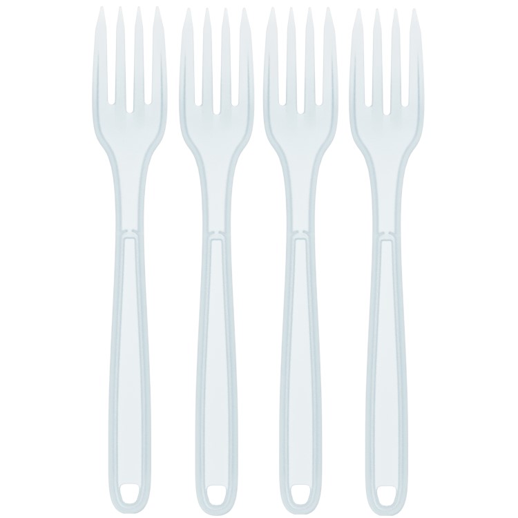 Bestick i ECO-plast, 4-pack Gaffel Klar