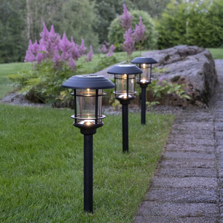 Solcellsladdad gångbelysning, 3-pack
