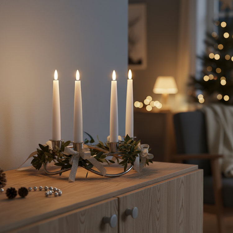 Stearinljus med fjärrkontroll 4-pack, 20 cm