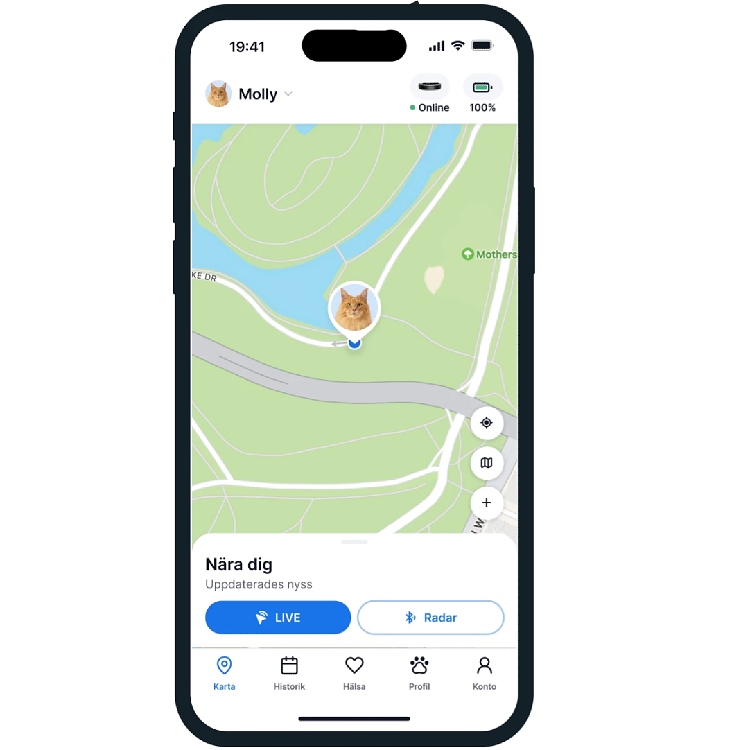 GPS till katt, Tractive