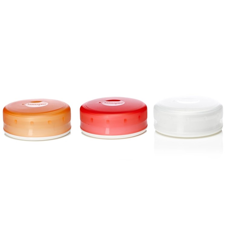 Läs mer om Små pillerburkar 3-pack, 87 ml Klar/Orange/Röd