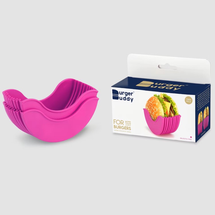Hamburgerhållare Burger Buddy, 2-pack Rosa