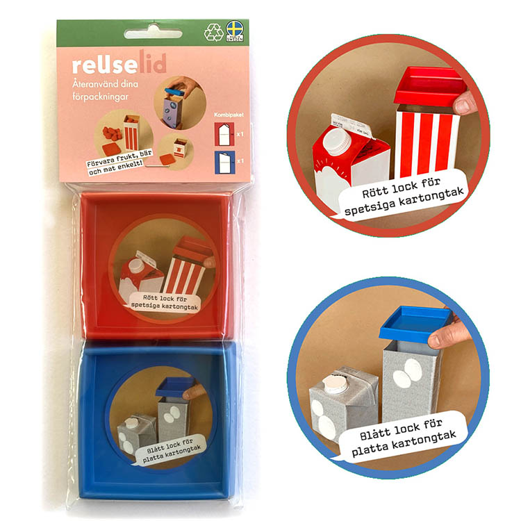 Lock till dryckeskartong, reUselid, 2-pack  Blå/Röd