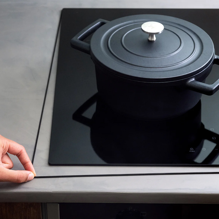 Silikonband till spishäll, 80 cm Svart