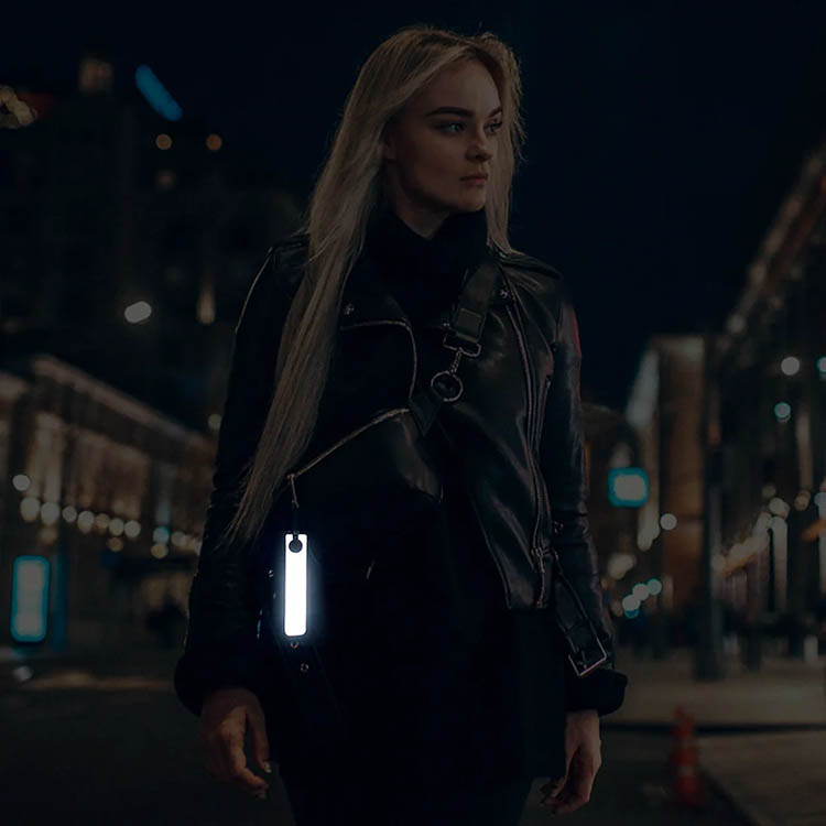 Reflex med elastiskt snöre, Rak Svart