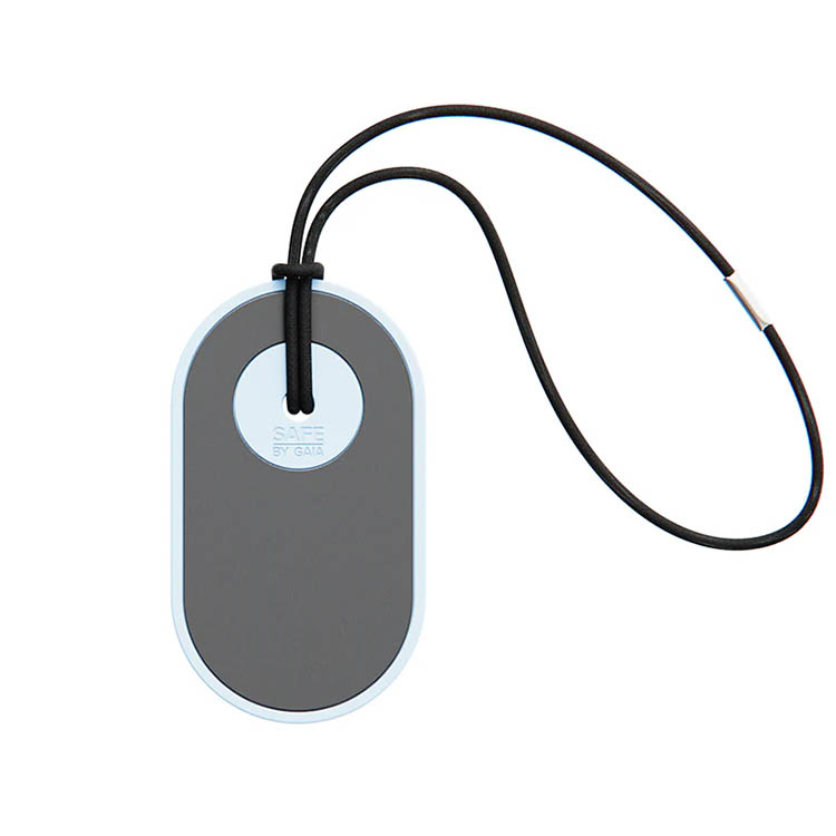 Reflex med elastiskt snöre, Rundad Ljusblå