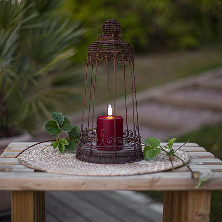 Litet blockljus med skymningssensor, Röd