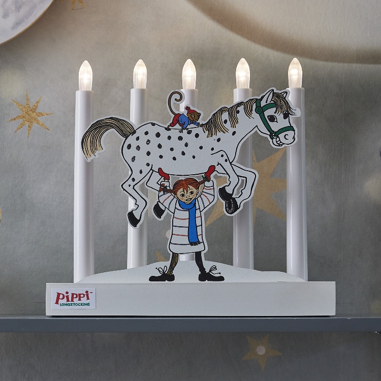 Batteridriven Pippi-adventsljusstake 
