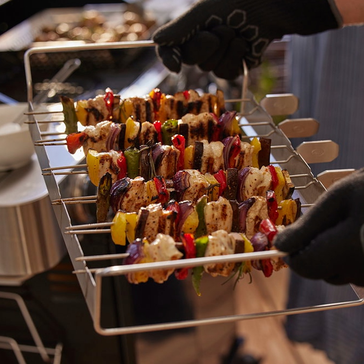 Grillspett med hållare