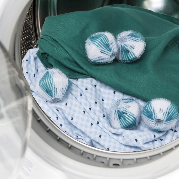 Anti djurhår och ludd bollar till tvättmaskinen, 6 st, ANTI LINT BALLS, Ø 5,5 cm, Blå