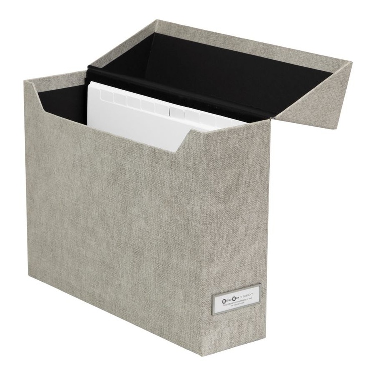 Arkivbox med 12 mappar, BIGSO LOVISA CANVAS, 33 x 9,5 x H24 cm