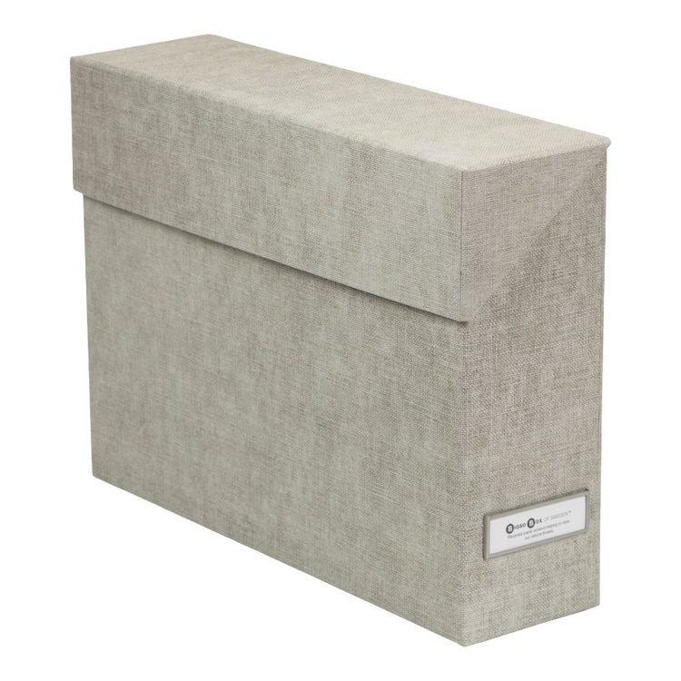 Arkivbox med 12 mappar, BIGSO LOVISA CANVAS, 33 x 9,5 x H24 cm