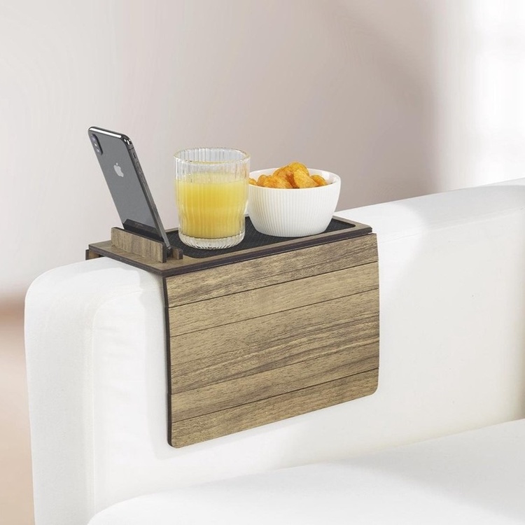 Armstödsbricka i trä, SOFA TRAY, Brun