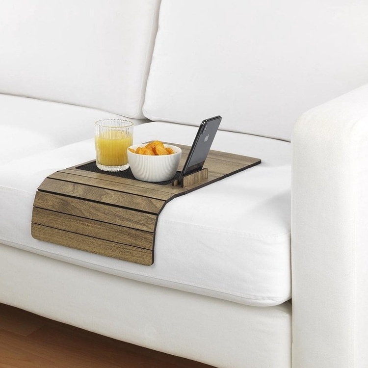 Armstödsbricka i trä, SOFA TRAY, Brun
