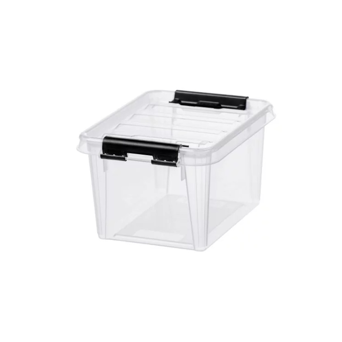 Ask / Liten låda, SMARTSTORE 1,5L, CLASSIC, 20 x 15 x H 11 cm, Klar / Svart