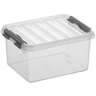 Ask / Låda 2L, Q-LINE SMALL BOX, 20 x 15 x H 10,4 cm, Klar / Silvergrå