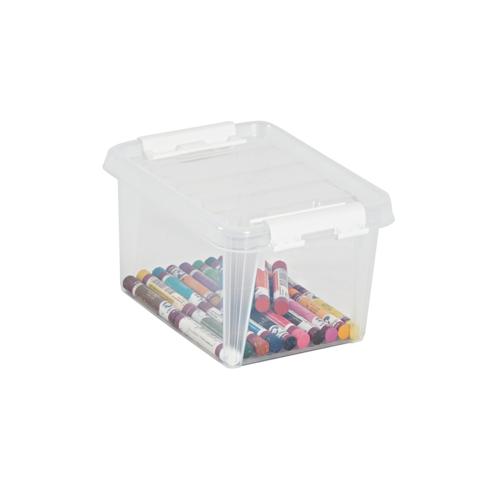 Ask / Låda, Liten, SMARTSTORE 1,5L HOME, 20 x 15 x H11 cm, Klar / Vit