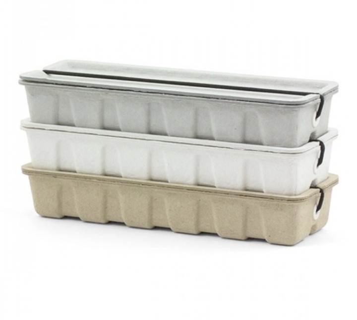 Ask av återvunnet papper, MIDORI PULP PEN STORAGE, vit