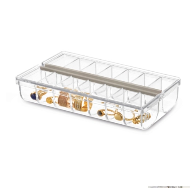Ask för medicin med 14 fack, THE HOME EDIT PILL ORGANIZER, Transparent