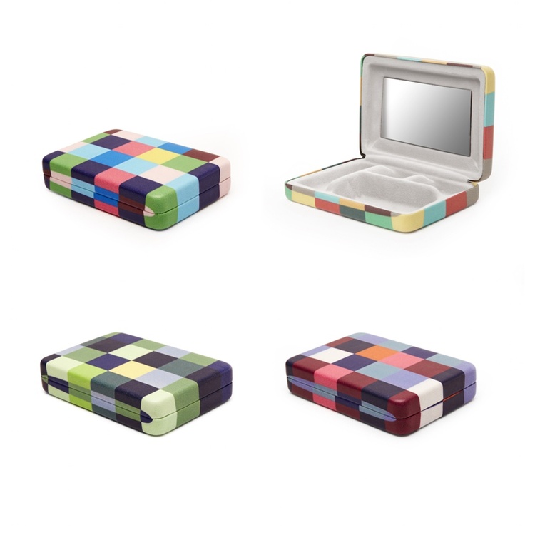 Ask med spegel, PORTABLE JEWELRY CASE, 10 x 7 x 2 cm
