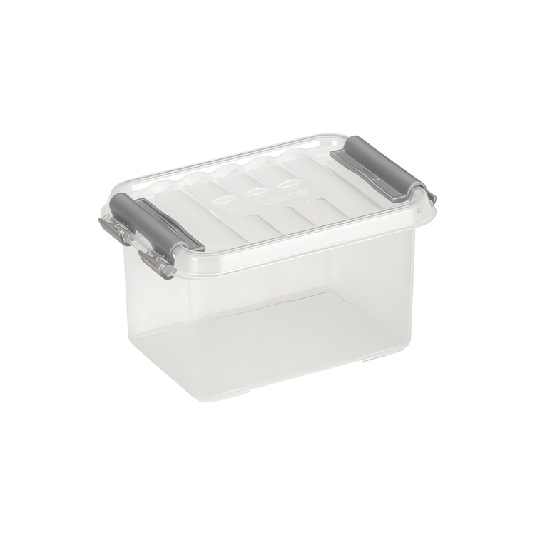 Ask XS, 0,4L, Q-LINE MINI BOX, 12 x 7,7 x H 6,2 cm, Klar / Silvergrå