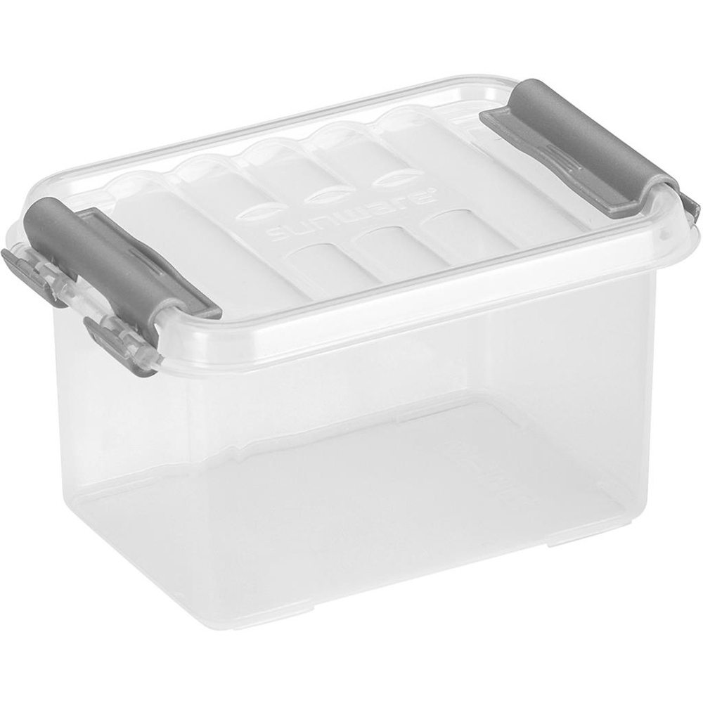 Ask XS, 0,4L, Q-LINE MINI BOX, 12 x 7,7 x H 6,2 cm, Klar / Silvergrå