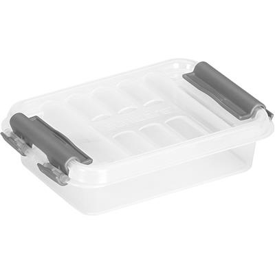 Ask XXS, 0,2 L, Q-LINE MINI BOX, 12 x 7,7 x H 3 cm, Klar / Silvergrå
