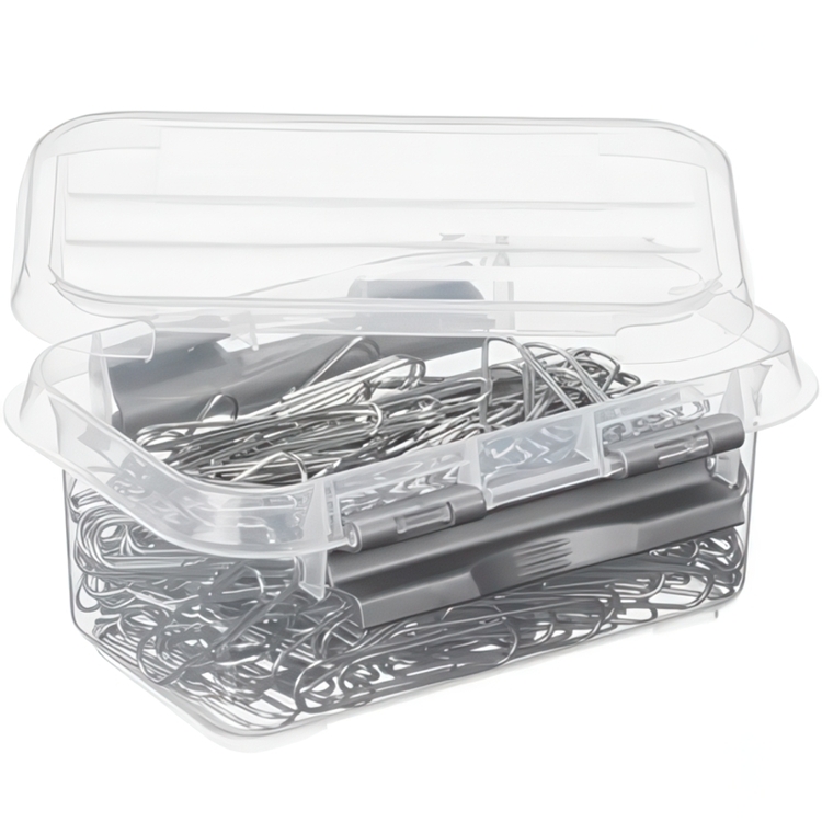 Ask, 0,5L, Q-LINE SMALL BOX, 15 x 10 x H 6,3 cm, Klar / Silvergrå