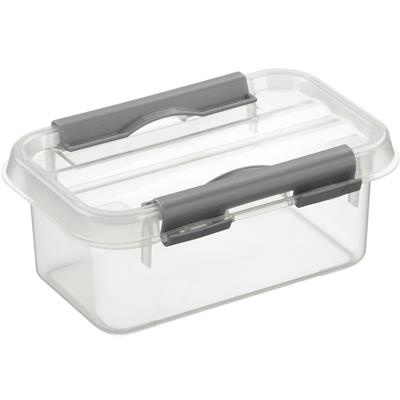 Ask, 0,5L, Q-LINE SMALL BOX, 15 x 10 x H 6,3 cm, Klar / Silvergrå