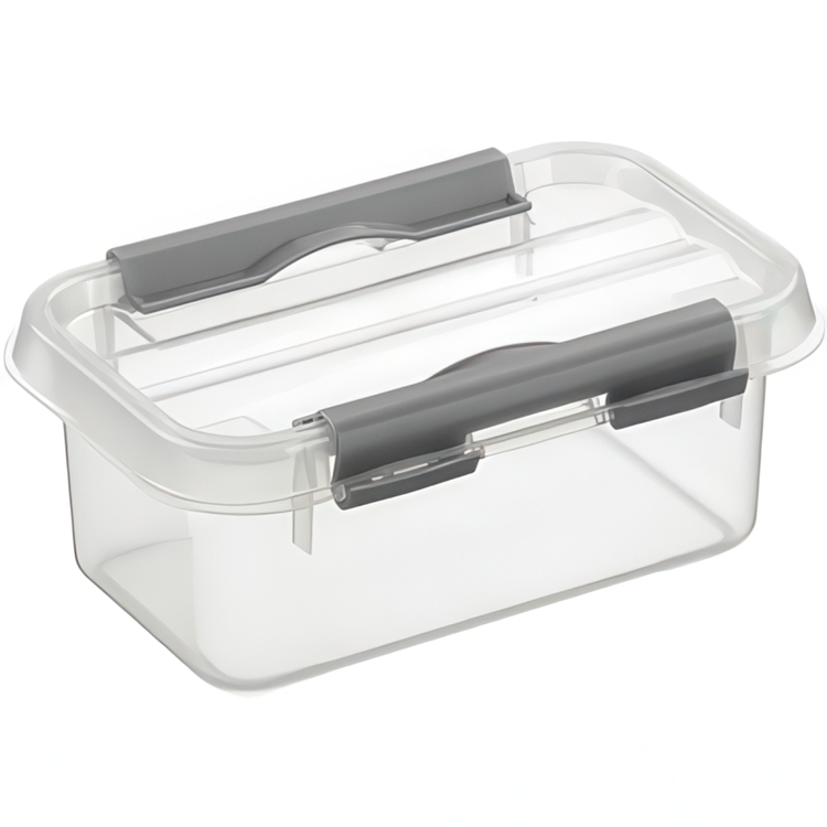 Ask, 0,5L, Q-LINE SMALL BOX, 15 x 10 x H 6,3 cm, Klar / Silvergrå