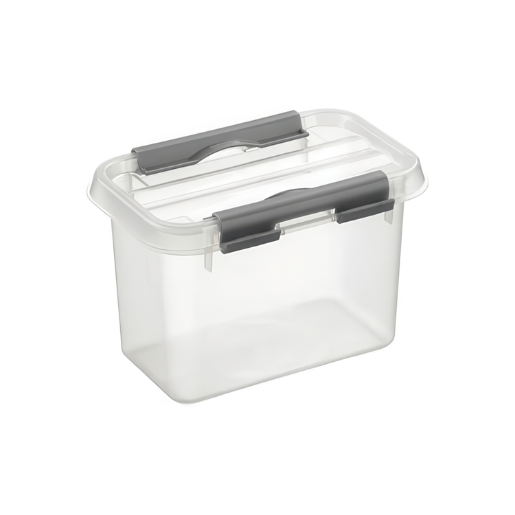 Ask, 0,8L, Q-LINE SMALL BOX, 15 x 10 x H 10,8 cm, Klar / Silvergrå