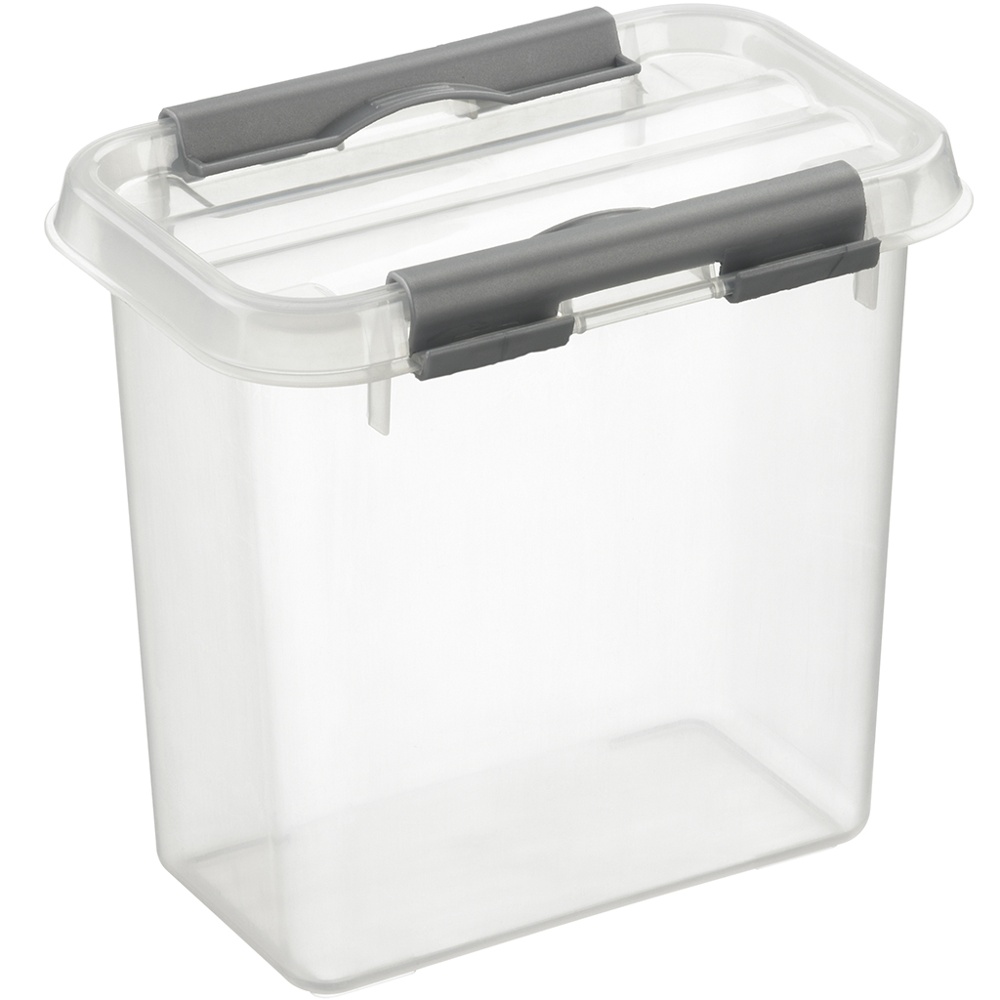 Ask, Hög, 1,1L, Q-LINE SMALL BOX, 15 x 10 x H 14,7 cm, Klar / Silvergrå