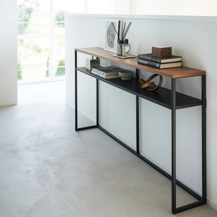 Avlastningshylla, Lång, TOWER CONSOLE TABLE WITH SHELF, 126 x 20,5 x H 65 cm, Yamazaki