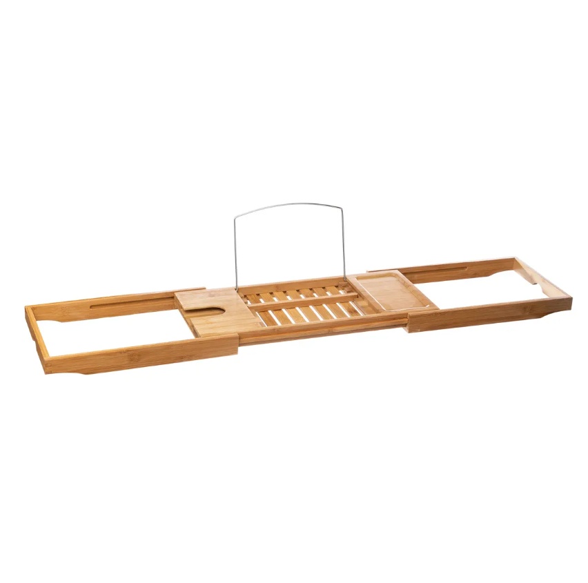 Badkarsbricka i bambu, Utdragbar, PLATEAU DE BAIGNOIRE, 70 -105 x 22 x H 4 cm, Natur