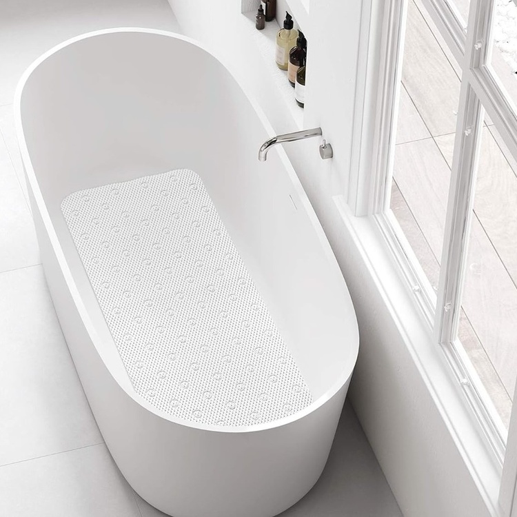 Badkarsmatta, Halkskydd, SOFT PADDED BATH MAT, 91 x 45 cm, Vit