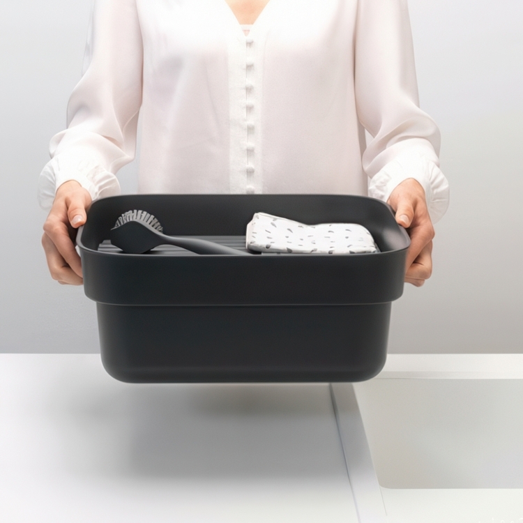 Balja med Diskunderlägg, BRABANTIA WASHING UP BOWL, 34,4 x 37,4 x H 16 cm, Mörkgrå