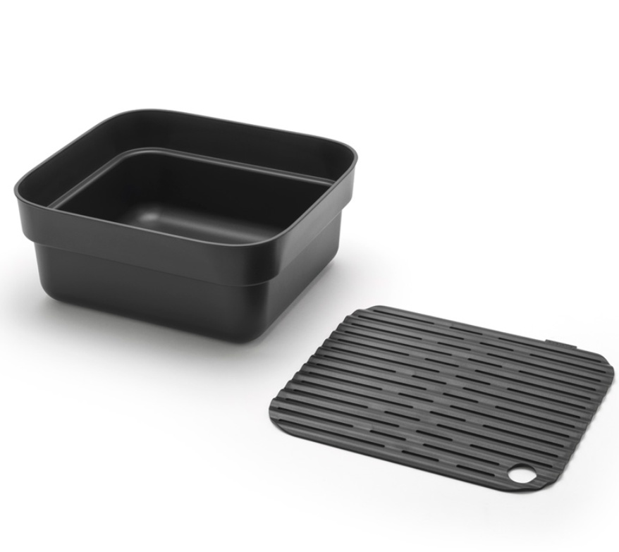 Balja med Diskunderlägg, BRABANTIA WASHING UP BOWL, 34,4 x 37,4 x H 16 cm, Mörkgrå