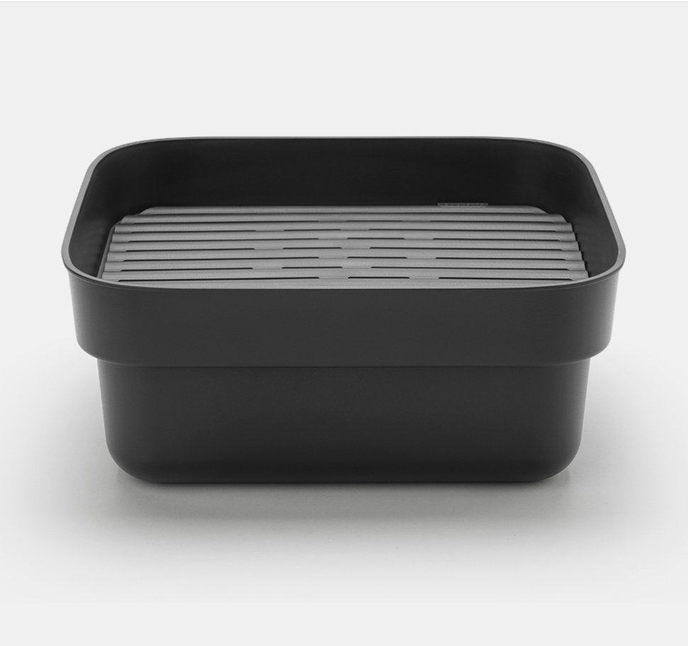 Balja med Diskunderlägg, BRABANTIA WASHING UP BOWL, 34,4 x 37,4 x H 16 cm, Mörkgrå